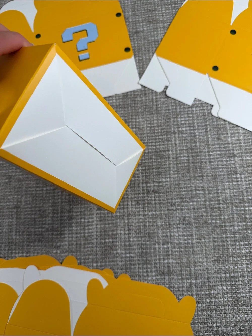 Yellow Question Mark Favor Boxes - Set of Precut Foldable Boxes 30ct super Mario